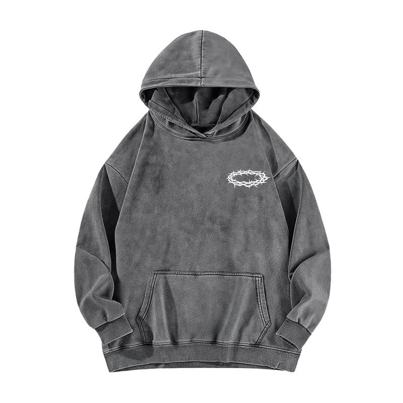 Christianartworkshop Jesus Christus Gestern Heute Für immer Gewaschener Hoodie - image 5