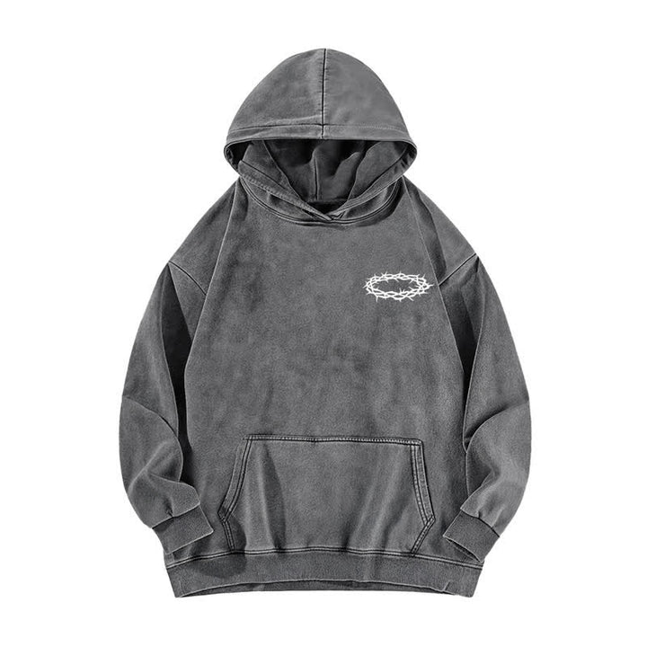 Christianartworkshop Jesus Christus Gestern Heute Für immer Gewaschener Hoodie - image 5