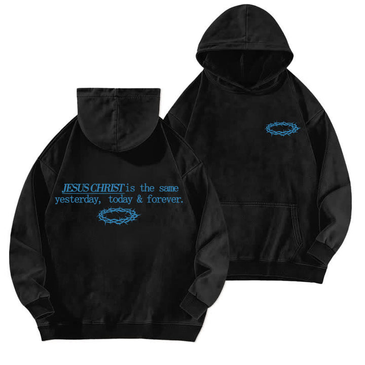 Christianartworkshop Jesus Christus Gestern Heute Für immer Gewaschener Hoodie - Schwarz - 5XL - image 0