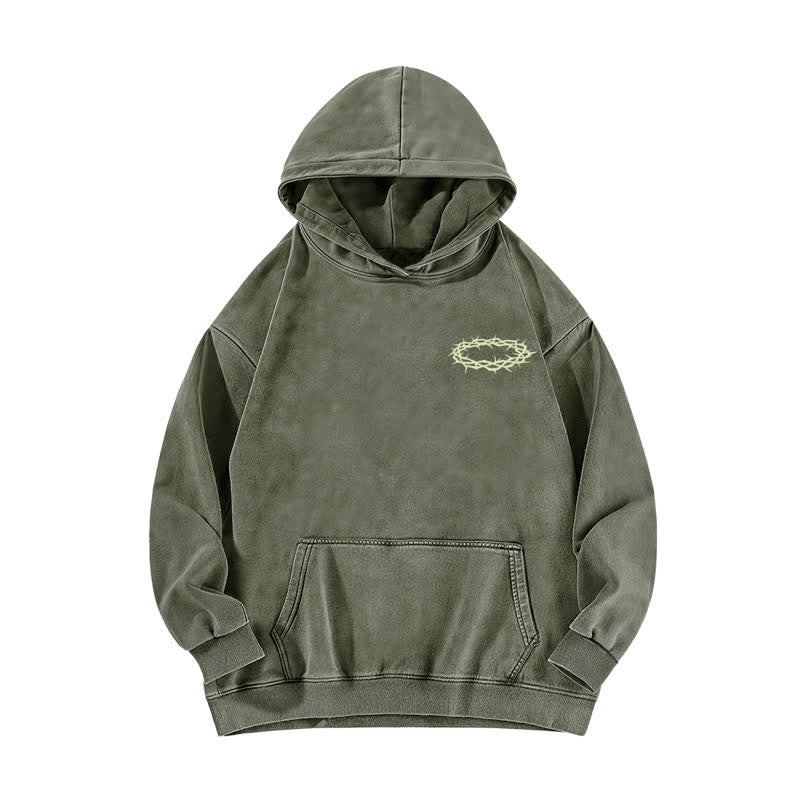 Christianartworkshop Jesus Christus Gestern Heute Für immer Gewaschener Hoodie - image 14