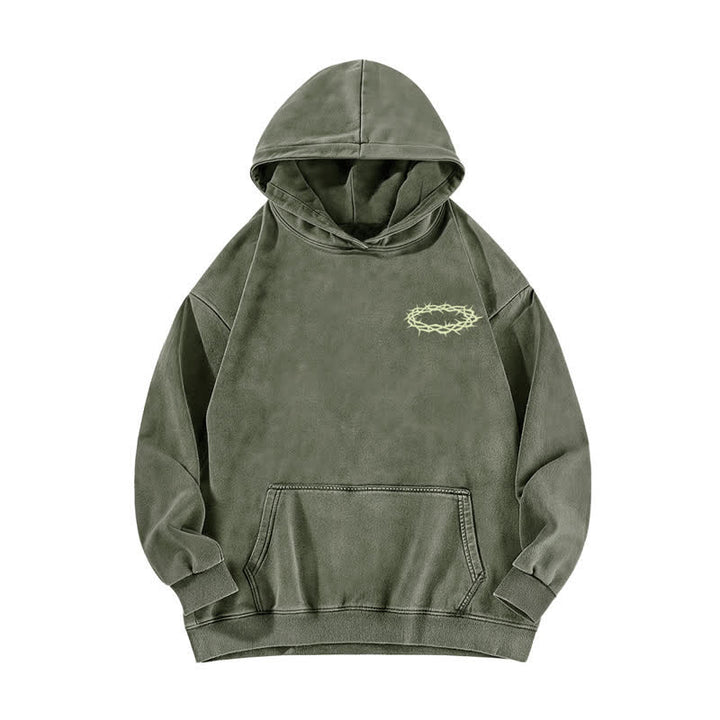 Christianartworkshop Jesus Christus Gestern Heute Für immer Gewaschener Hoodie - image 14