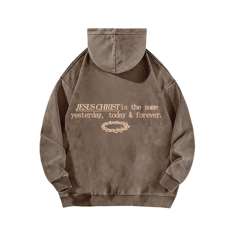 Christianartworkshop Jesus Christus Gestern Heute Für immer Gewaschener Hoodie - image 10