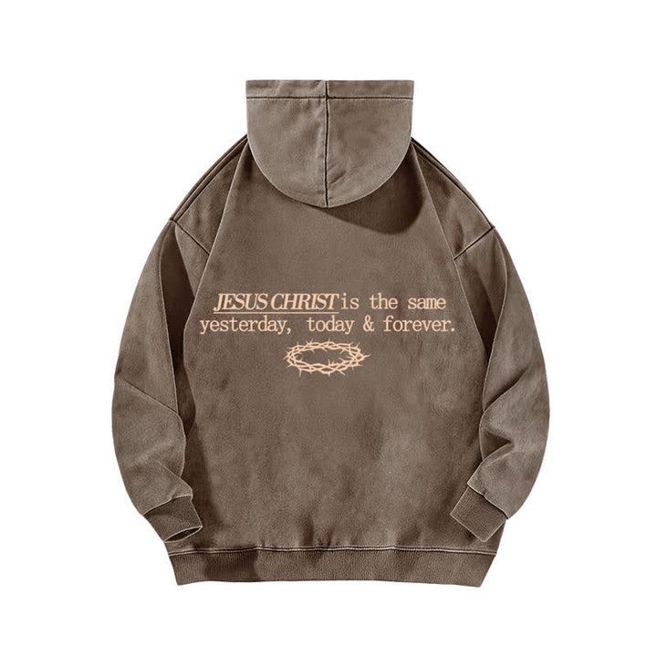 Christianartworkshop Jesus Christus Gestern Heute Für immer Gewaschener Hoodie - image 10