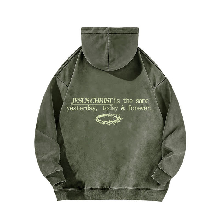 Christianartworkshop Jesus Christus Gestern Heute Für immer Gewaschener Hoodie - image 13