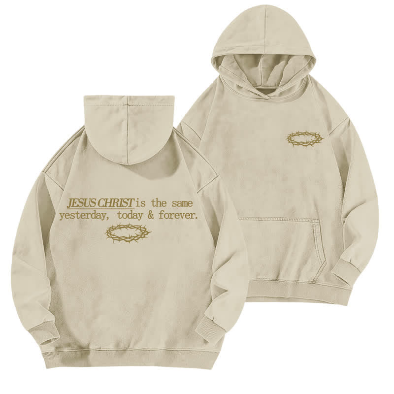 Christianartworkshop Jesus Christus Gestern Heute Für immer Gewaschener Hoodie - Aprikose - 5XL - image 6