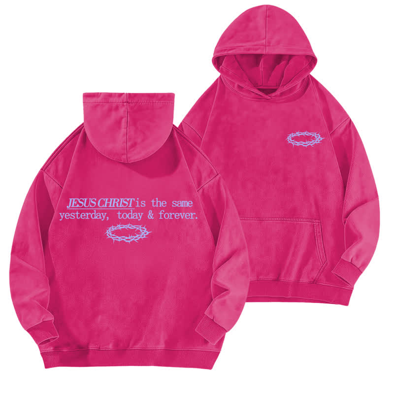 Christianartworkshop Jesus Christus Gestern Heute Für immer Gewaschener Hoodie - Rose - 5XL - image 15
