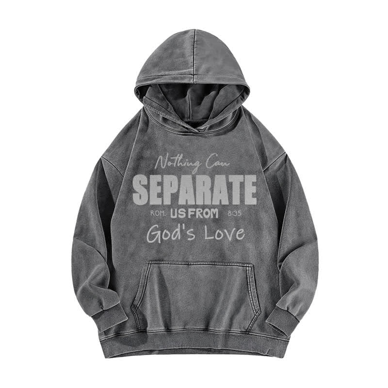 Christianartworkshop Nichts kann uns von Gottes Liebe trennen (gewaschener Hoodie) - Grau - 5XL - image 1