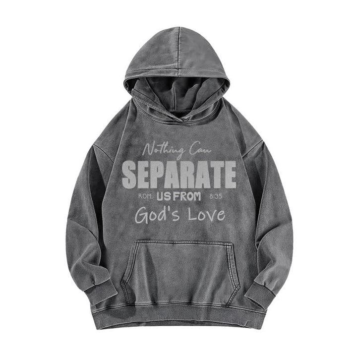 Christianartworkshop Nichts kann uns von Gottes Liebe trennen (gewaschener Hoodie) - Grau - 5XL - image 1