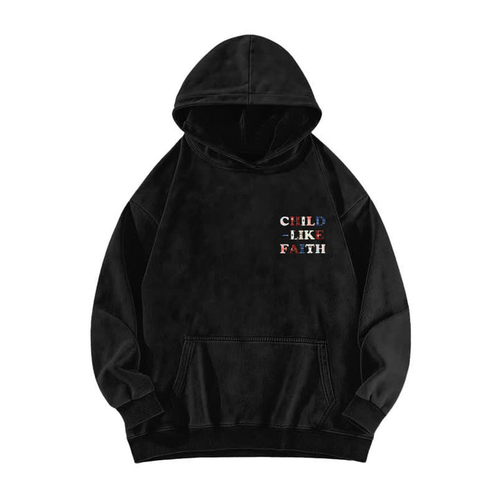 Christianartworkshop Hoodie mit kariertem Aufdruck und Buchstabenmuster (vorne und hinten) – gewaschen - image 2