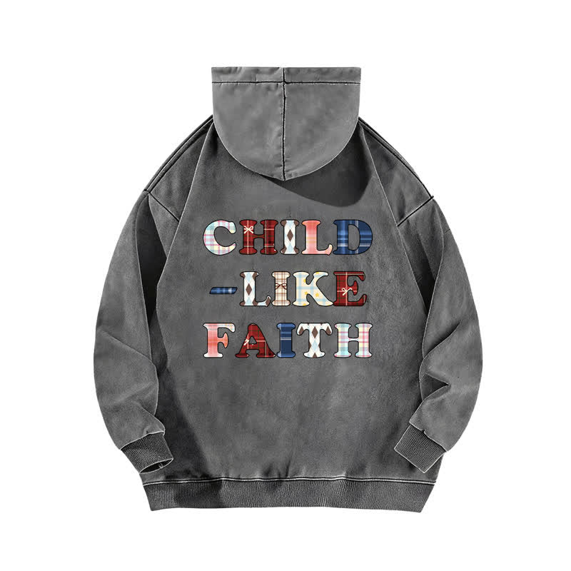 Christianartworkshop Hoodie mit kariertem Aufdruck und Buchstabenmuster (vorne und hinten) – gewaschen - image 10