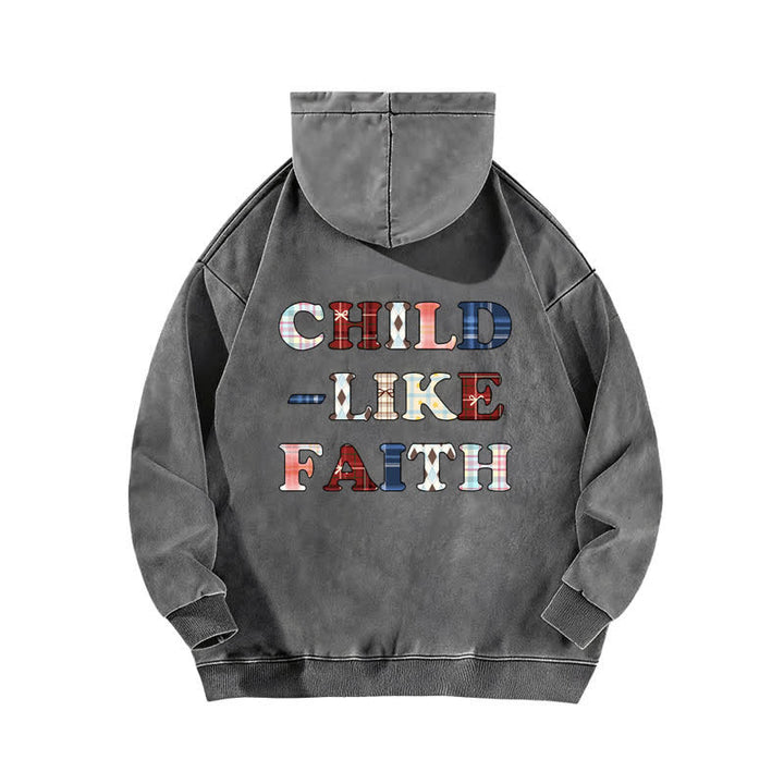 Christianartworkshop Hoodie mit kariertem Aufdruck und Buchstabenmuster (vorne und hinten) – gewaschen - image 10