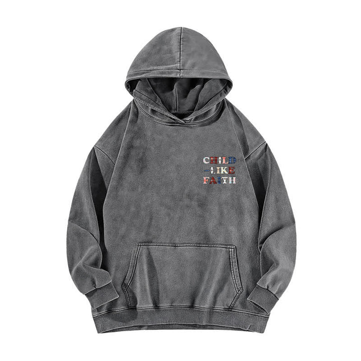 Christianartworkshop Hoodie mit kariertem Aufdruck und Buchstabenmuster (vorne und hinten) – gewaschen - image 11