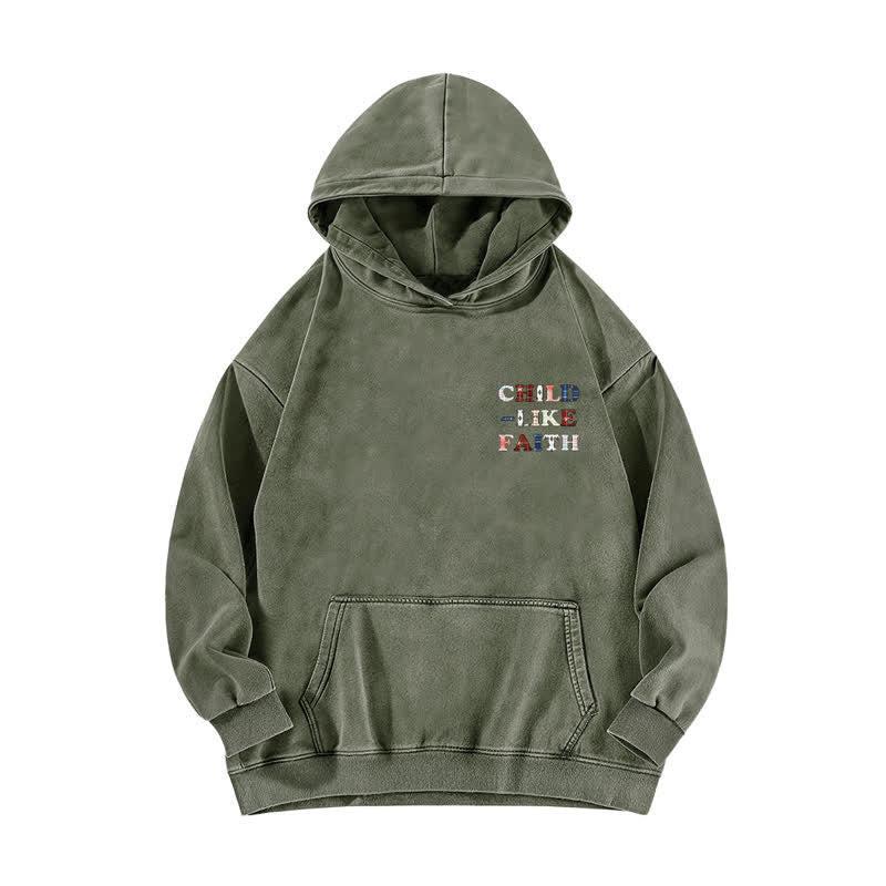 Christianartworkshop Hoodie mit kariertem Aufdruck und Buchstabenmuster (vorne und hinten) – gewaschen - image 8
