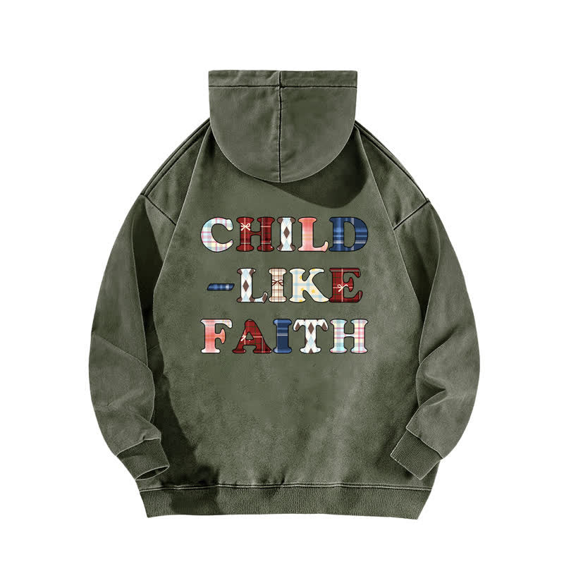 Christianartworkshop Hoodie mit kariertem Aufdruck und Buchstabenmuster (vorne und hinten) – gewaschen - image 7