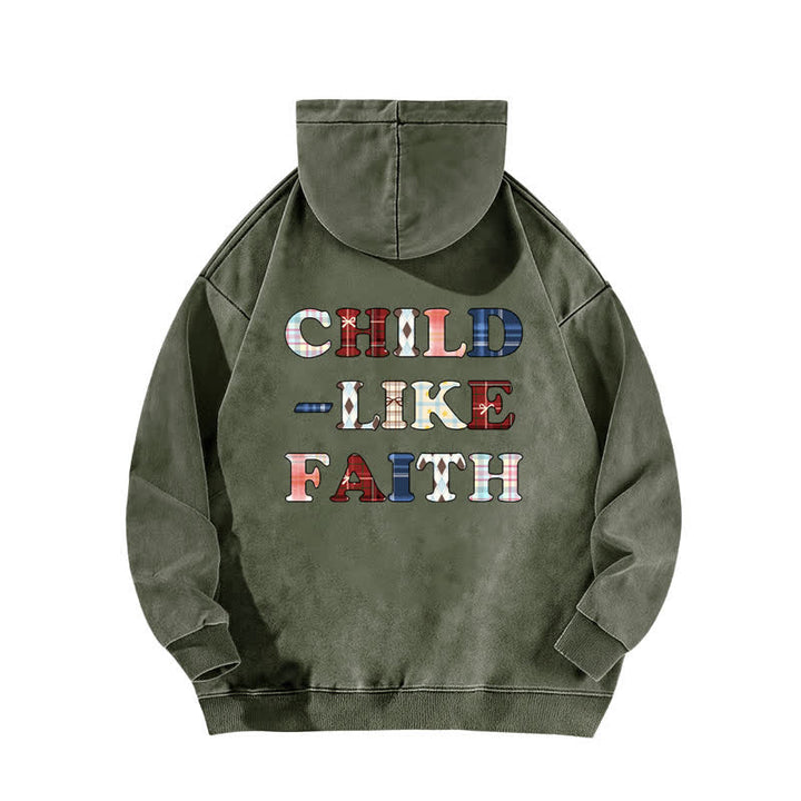 Christianartworkshop Hoodie mit kariertem Aufdruck und Buchstabenmuster (vorne und hinten) – gewaschen - image 7