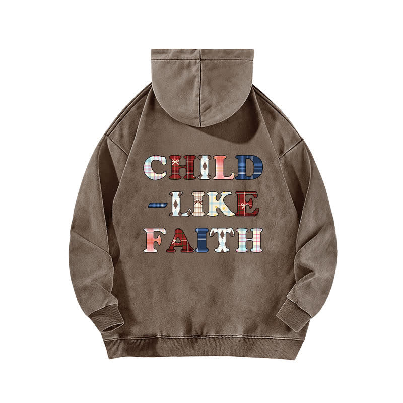Christianartworkshop Hoodie mit kariertem Aufdruck und Buchstabenmuster (vorne und hinten) – gewaschen - image 13