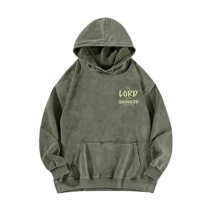 Christianartworkshop Psalm 23 Shepherd Fleece-Kapuzenpullover (gewaschen) - image 2