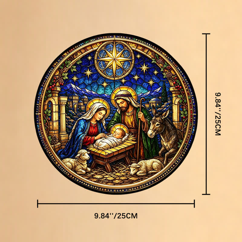 Christianartworkshop Stern von Bethlehem – Krippen-Glas-Sonnenfänger: Sinnbild der sanften göttlichen Verheißung - 9,84''*9,84''*0,14''/25*25*0,35cm - image 9
