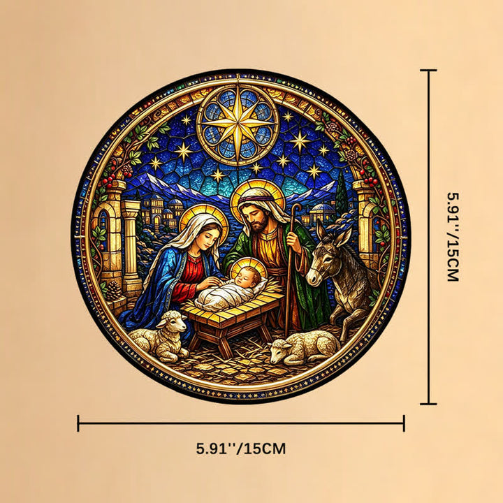 Christianartworkshop Stern von Bethlehem – Krippen-Glas-Sonnenfänger: Sinnbild der sanften göttlichen Verheißung - 5,91''*5,91''*0,14''/15*15*0,35cm - image 7