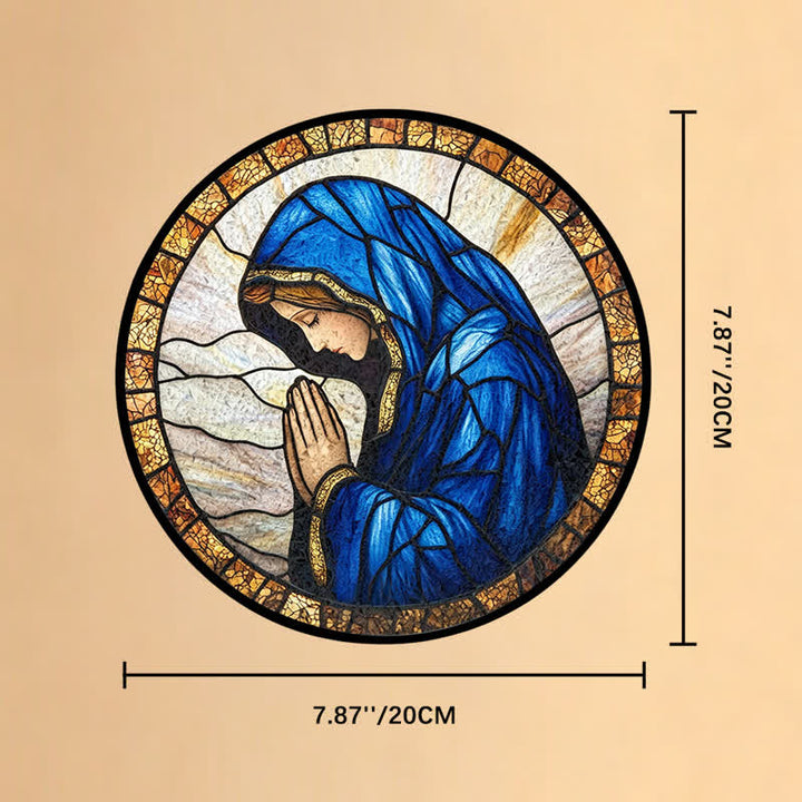 Christianartworkshop Betende Muttergottes – Buntglas-Sonnenfänger: Symbol reiner himmlischer Gnade - 7,87''*7,87''*0,14''/20*20*0,35cm - image 8