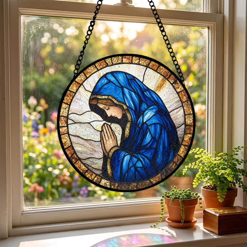 Christianartworkshop Betende Muttergottes – Buntglas-Sonnenfänger: Symbol reiner himmlischer Gnade - image 6