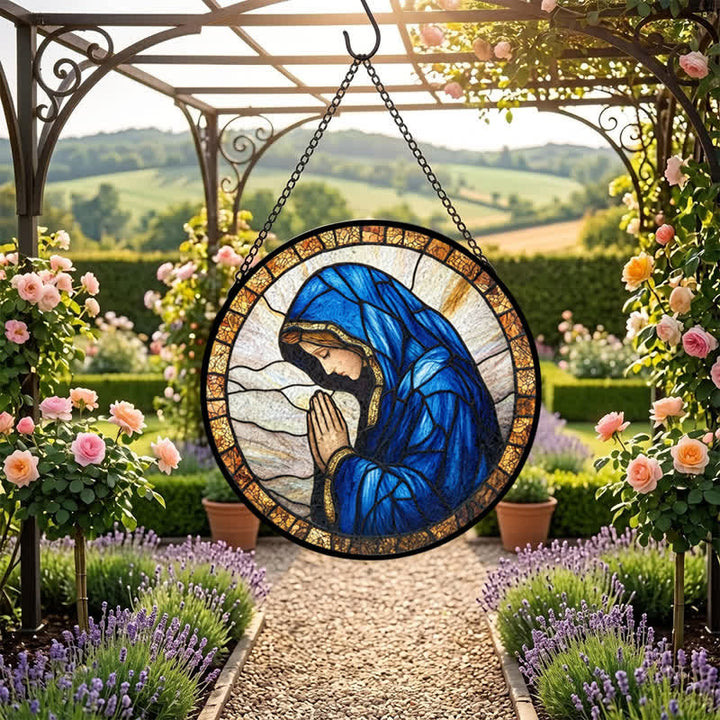 Christianartworkshop Betende Muttergottes – Buntglas-Sonnenfänger: Symbol reiner himmlischer Gnade - image 5