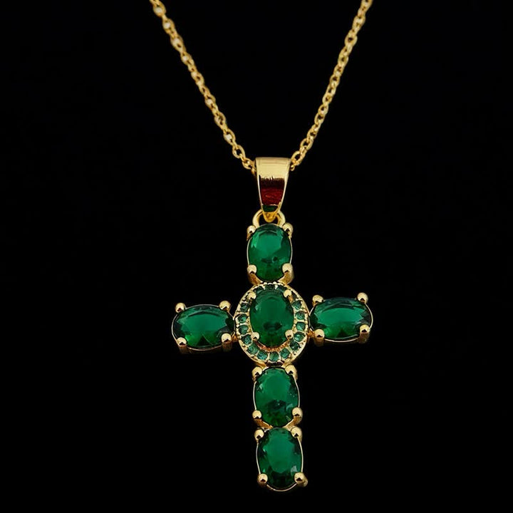 Christianartworkshop Heiliges Edelsteinkreuz-Halskette: Symbol des beständigen Friedens - Dunkelgrün - image 10