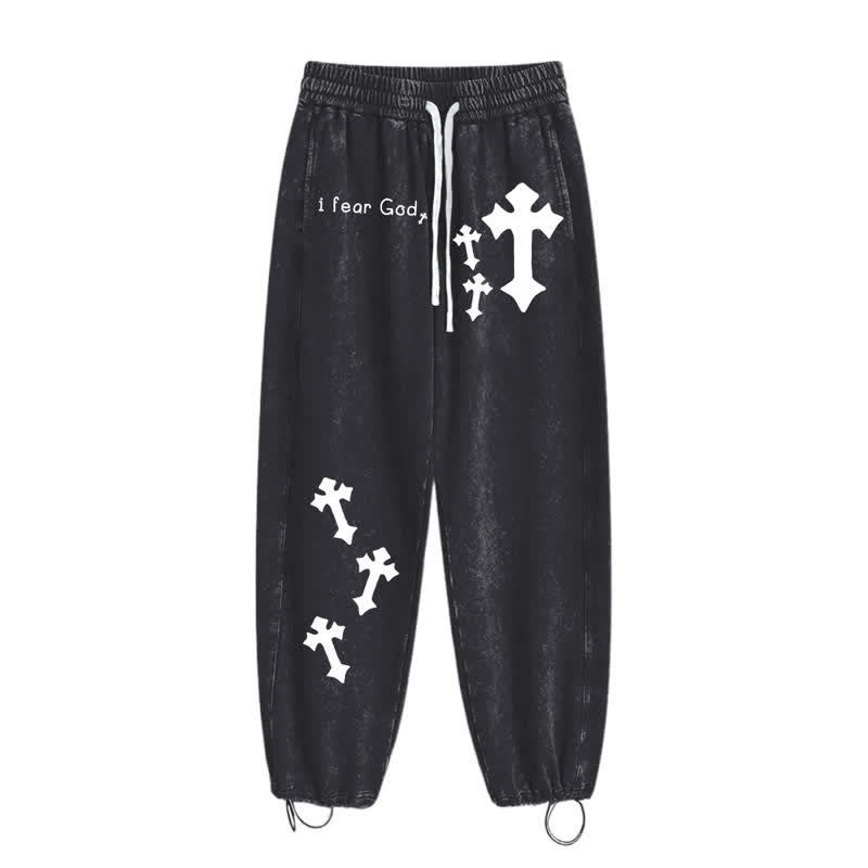 Christianartworkshop Ich fürchte Gott – Rosa Jogginghose mit Kreuzprint - image 10