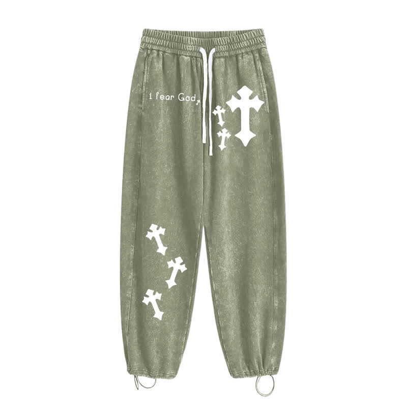 Christianartworkshop Ich fürchte Gott – Rosa Jogginghose mit Kreuzprint - image 36