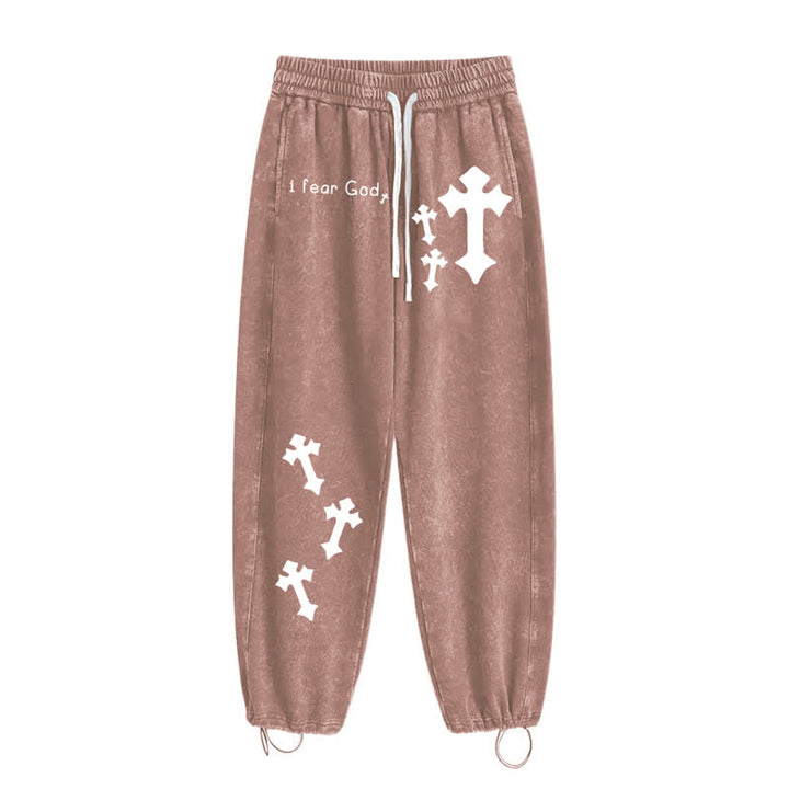 Christianartworkshop Ich fürchte Gott – Rosa Jogginghose mit Kreuzprint - image 44