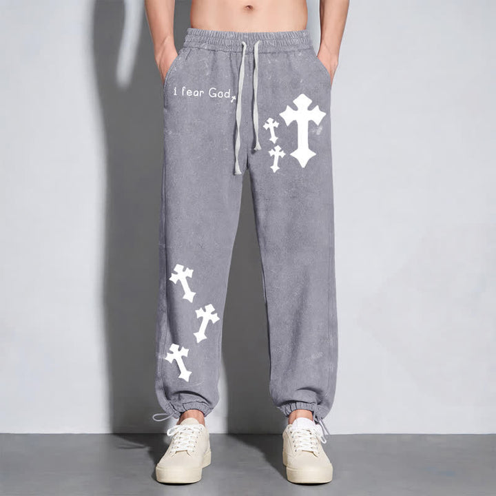 Christianartworkshop Ich fürchte Gott – Rosa Jogginghose mit Kreuzprint - image 32