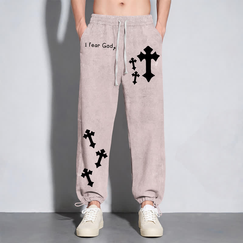Christianartworkshop Ich fürchte Gott – Rosa Jogginghose mit Kreuzprint - image 6