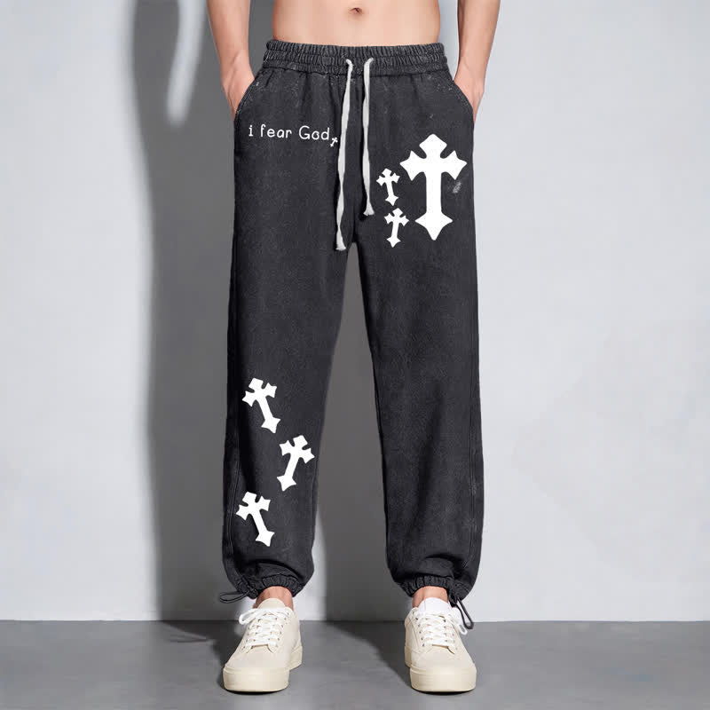 Christianartworkshop Ich fürchte Gott – Rosa Jogginghose mit Kreuzprint - image 14