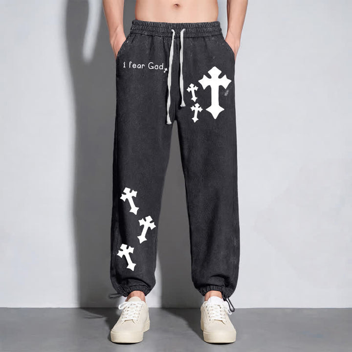 Christianartworkshop Ich fürchte Gott – Rosa Jogginghose mit Kreuzprint - image 14