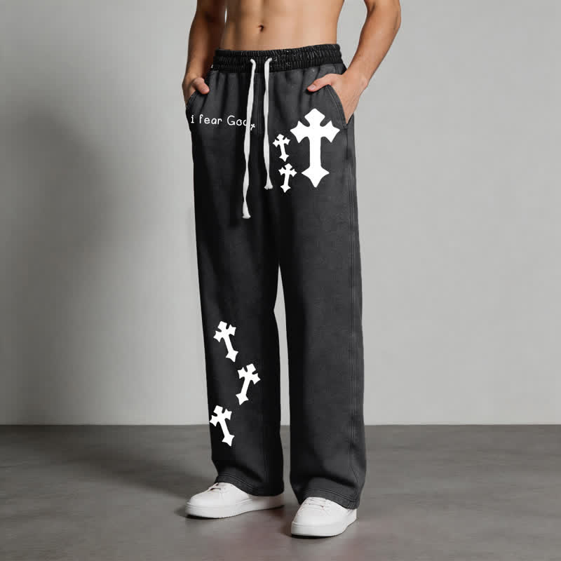 Christianartworkshop Ich fürchte Gott – Rosa Jogginghose mit Kreuzprint - image 12