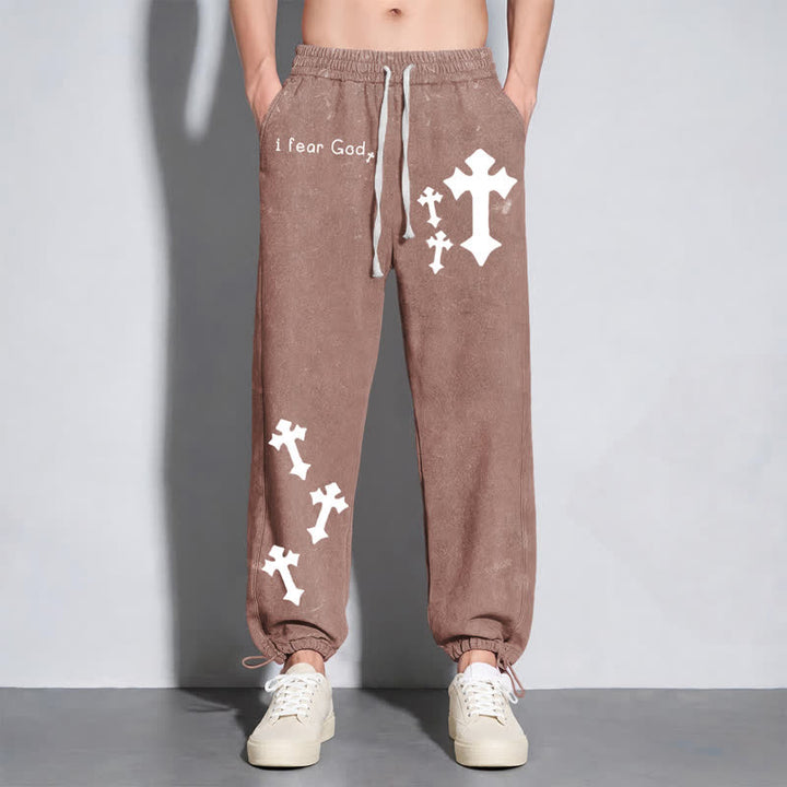 Christianartworkshop Ich fürchte Gott – Rosa Jogginghose mit Kreuzprint - image 48