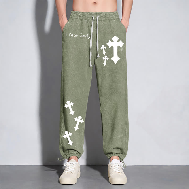 Christianartworkshop Ich fürchte Gott – Rosa Jogginghose mit Kreuzprint - image 40