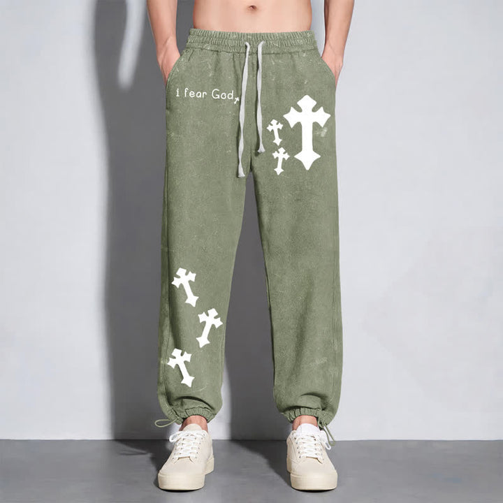 Christianartworkshop Ich fürchte Gott – Rosa Jogginghose mit Kreuzprint - image 40