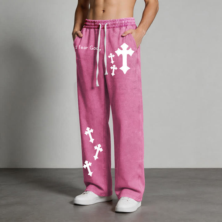 Christianartworkshop Ich fürchte Gott – Rosa Jogginghose mit Kreuzprint - image 22