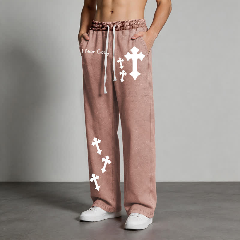 Christianartworkshop Ich fürchte Gott – Rosa Jogginghose mit Kreuzprint - image 46