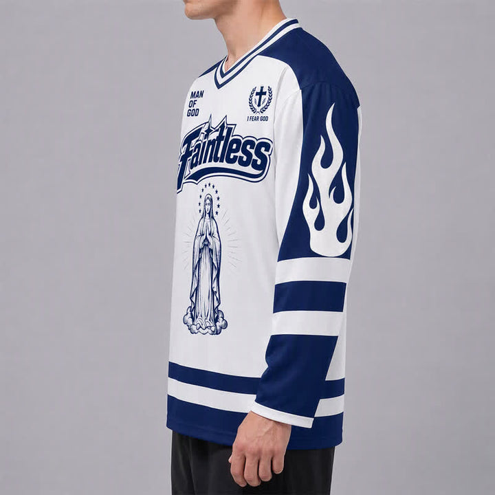 Christianartworkshop Virgin Mary Streetwear Langarm-Hockeytrikot - image 5