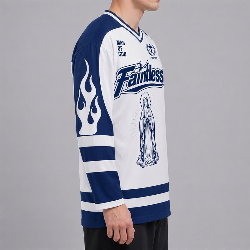 Christianartworkshop Virgin Mary Streetwear Langarm-Hockeytrikot - image 6
