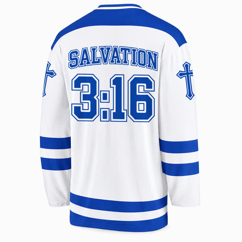 Christianartworkshop Johannes 3:16 Erlösung Königsblaues Langarm-Hockeytrikot - image 2