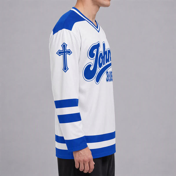 Christianartworkshop Johannes 3:16 Erlösung Königsblaues Langarm-Hockeytrikot - image 6