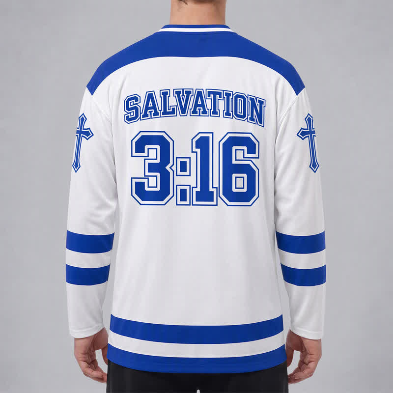 Christianartworkshop Johannes 3:16 Erlösung Königsblaues Langarm-Hockeytrikot - image 4