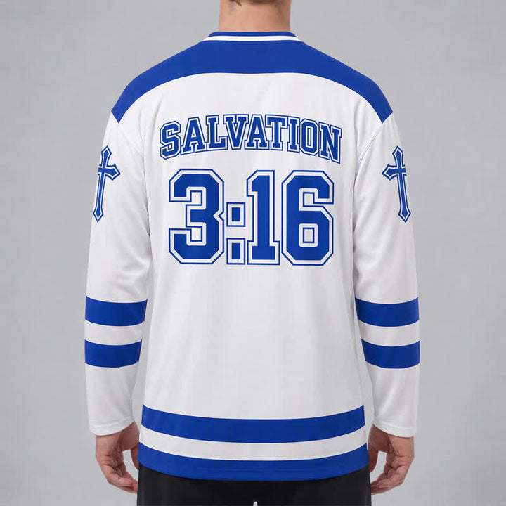 Christianartworkshop Johannes 3:16 Erlösung Königsblaues Langarm-Hockeytrikot - image 4