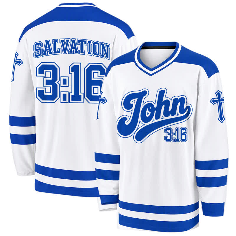 Christianartworkshop Johannes 3:16 Erlösung Königsblaues Langarm-Hockeytrikot - 5XL - image 0