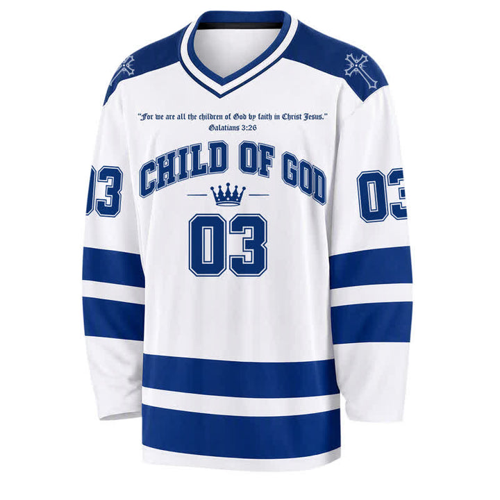 Christianartworkshop Child Of God Jesus Is King Langarm-Hockeytrikot - image 1