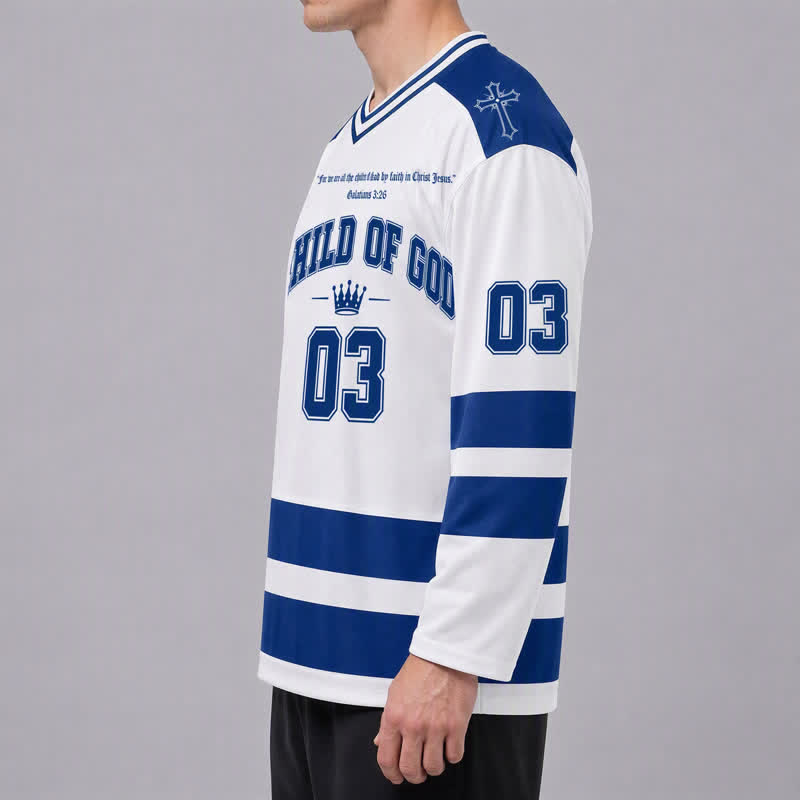 Christianartworkshop Child Of God Jesus Is King Langarm-Hockeytrikot - image 5