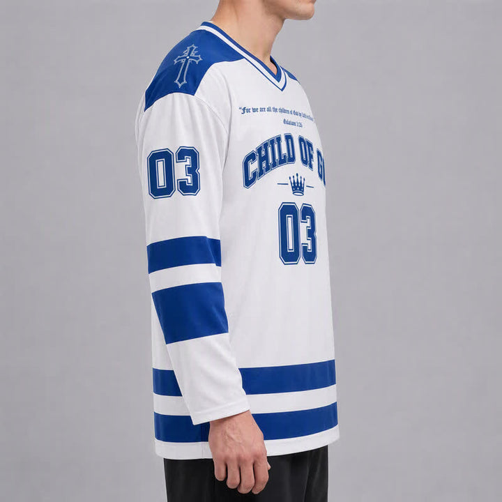 Christianartworkshop Child Of God Jesus Is King Langarm-Hockeytrikot - image 6